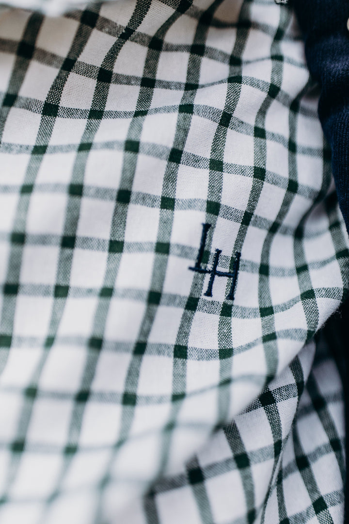 Love Henry Tops Boys Oxford Dress Shirt - Green Check