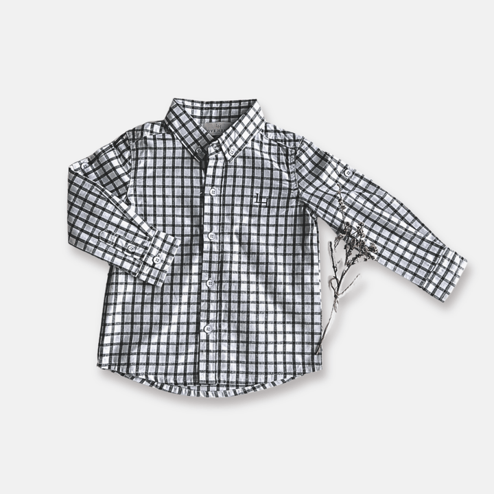 Love Henry Tops Boys Oxford Dress Shirt - Green Check