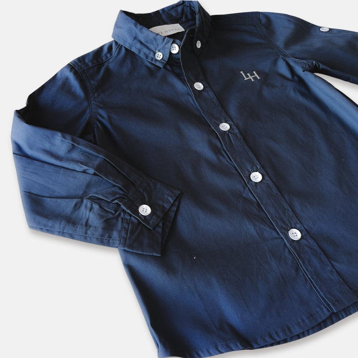 Love Henry Tops Boys Oxford Dress Shirt -  Navy