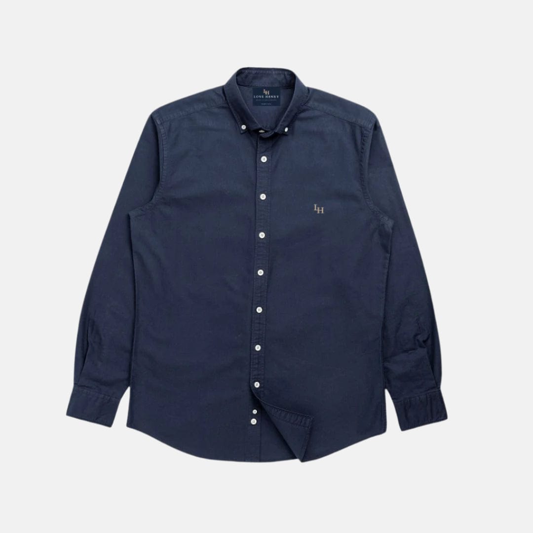 Love Henry Tops Boys Oxford Dress Shirt -  Navy