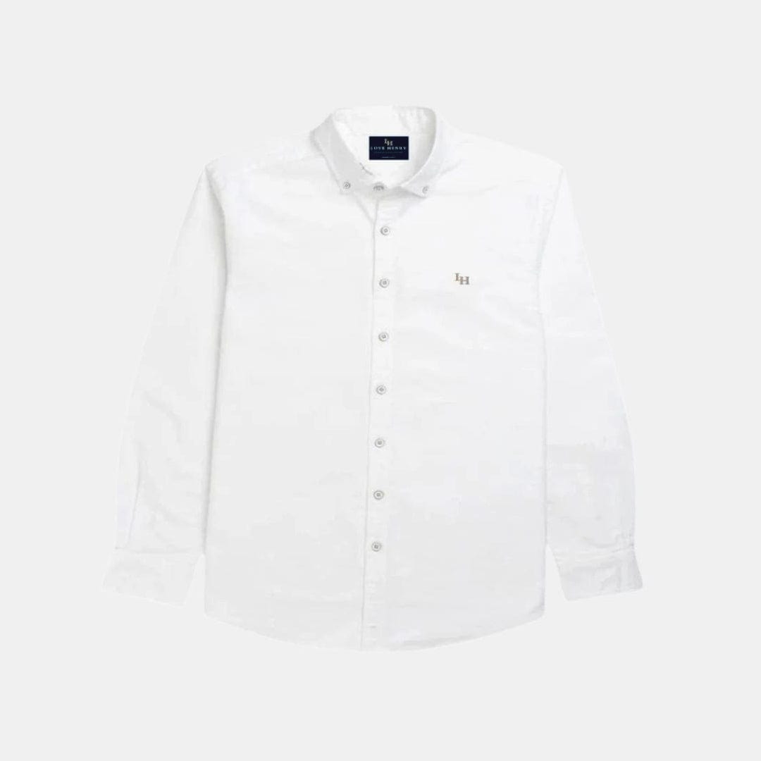 Love Henry Tops Boys Oxford Dress Shirt -  White