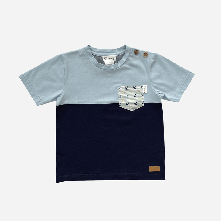 Love Henry Tops Boys Pocket Tee - Amalfi Coast