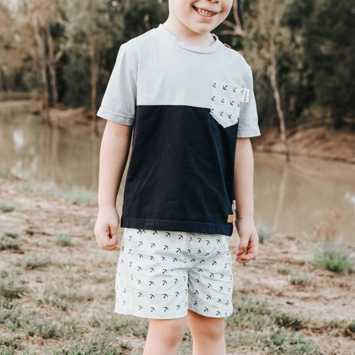 Love Henry Tops Boys Pocket Tee - Amalfi Coast