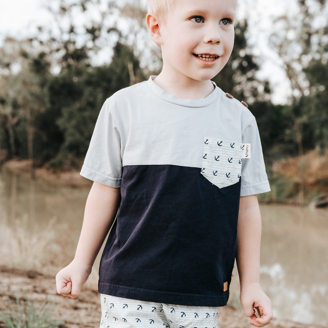 Love Henry Tops Boys Pocket Tee - Amalfi Coast