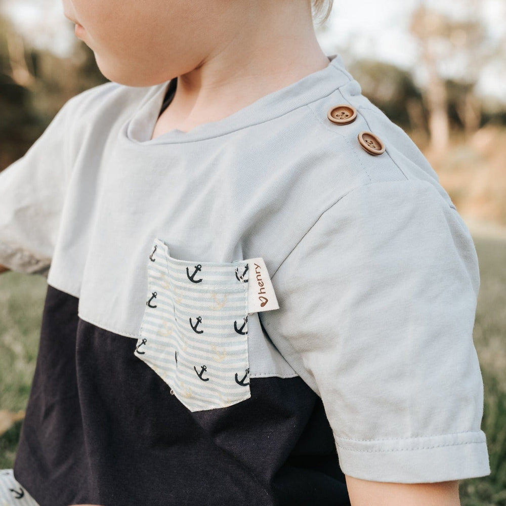 Love Henry Tops Boys Pocket Tee - Amalfi Coast