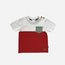 Load image into Gallery viewer, Love Henry Tops Boys Pocket Tee - Green Geo Print
