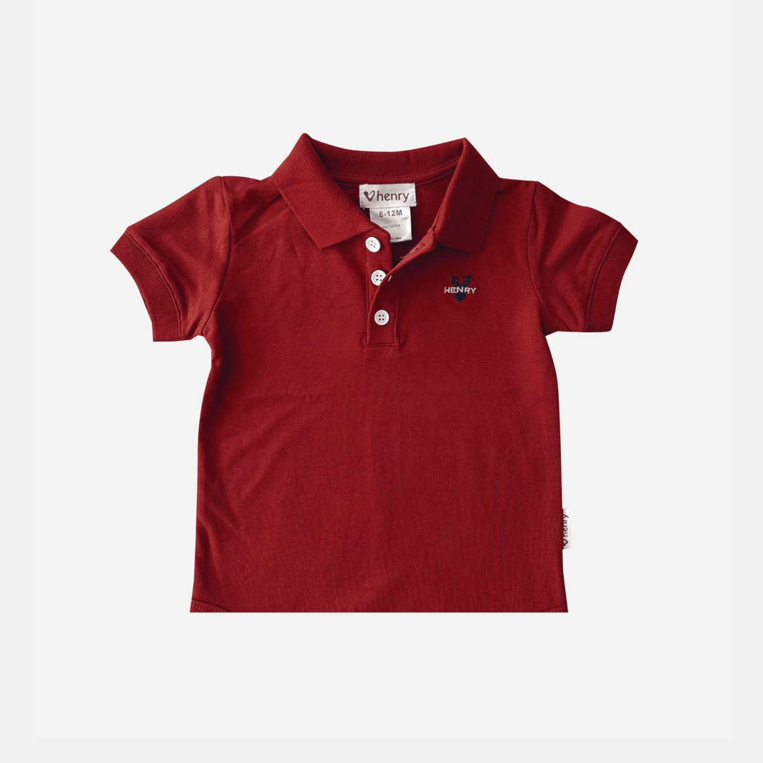 Love Henry Tops Boys Polo Shirt - Bright Red