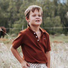 Load image into Gallery viewer, Love Henry Tops Boys Polo Shirt - Bronze
