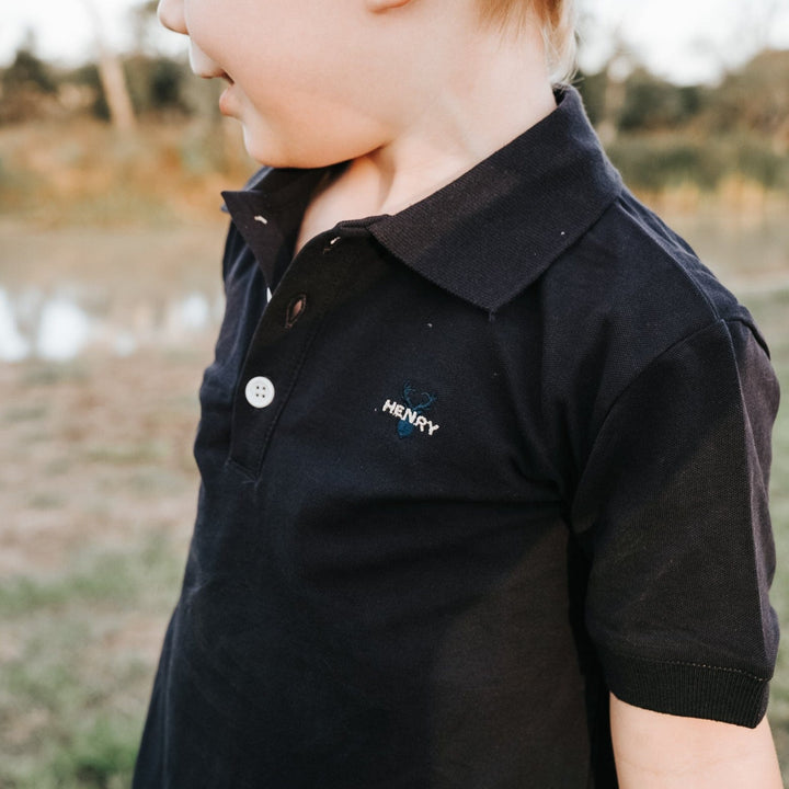 Love Henry Tops Boys Polo Shirt - Navy