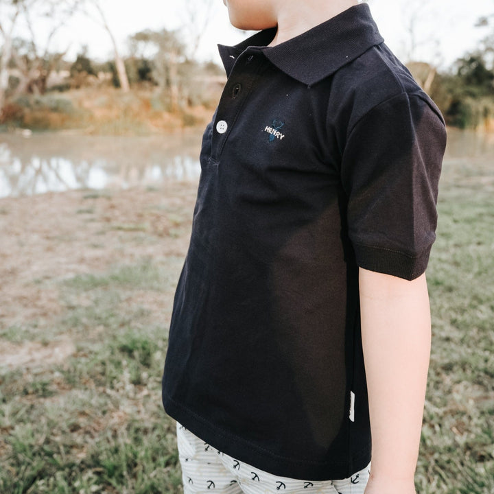 Love Henry Tops Boys Polo Shirt - Navy