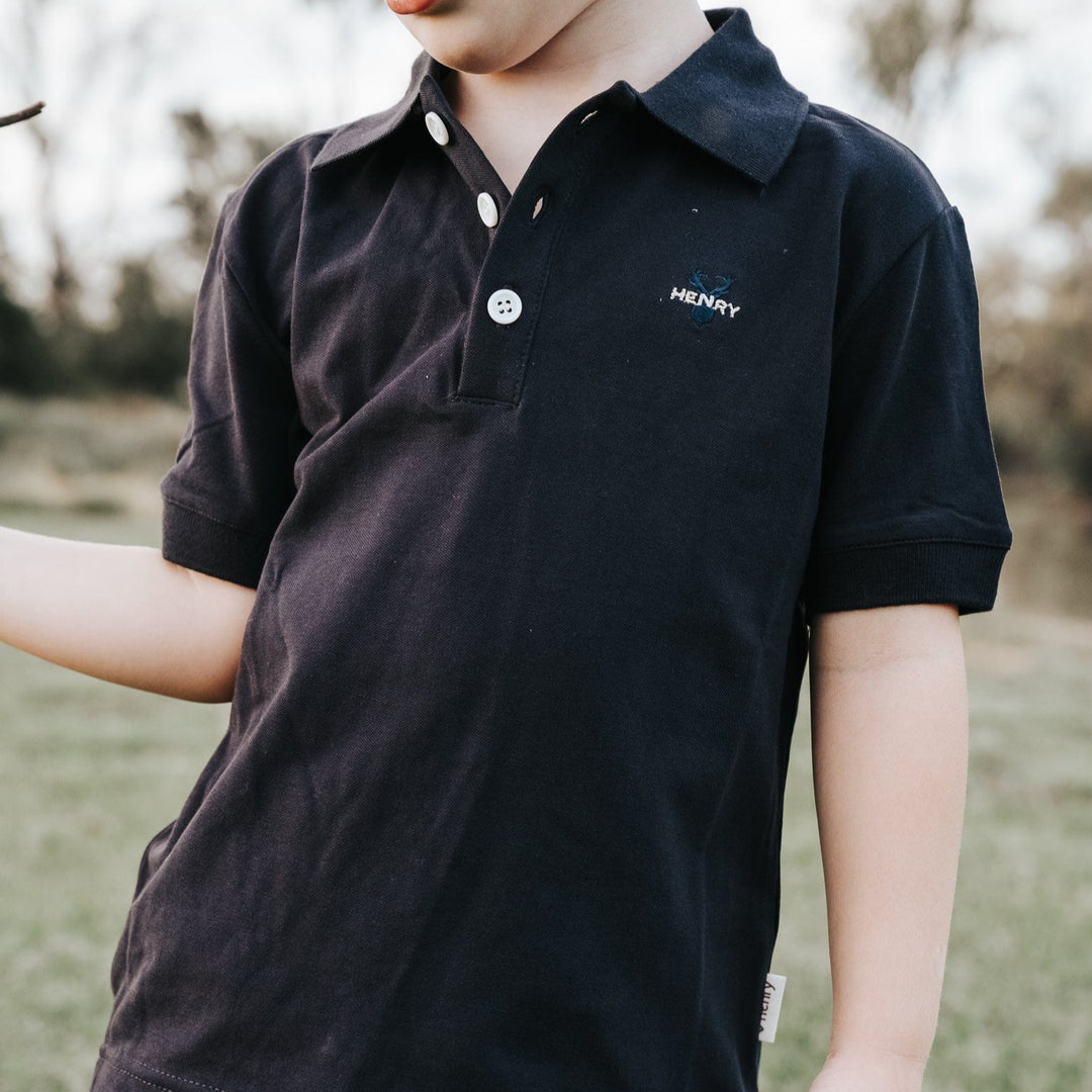 Love Henry Tops Boys Polo Shirt - Navy