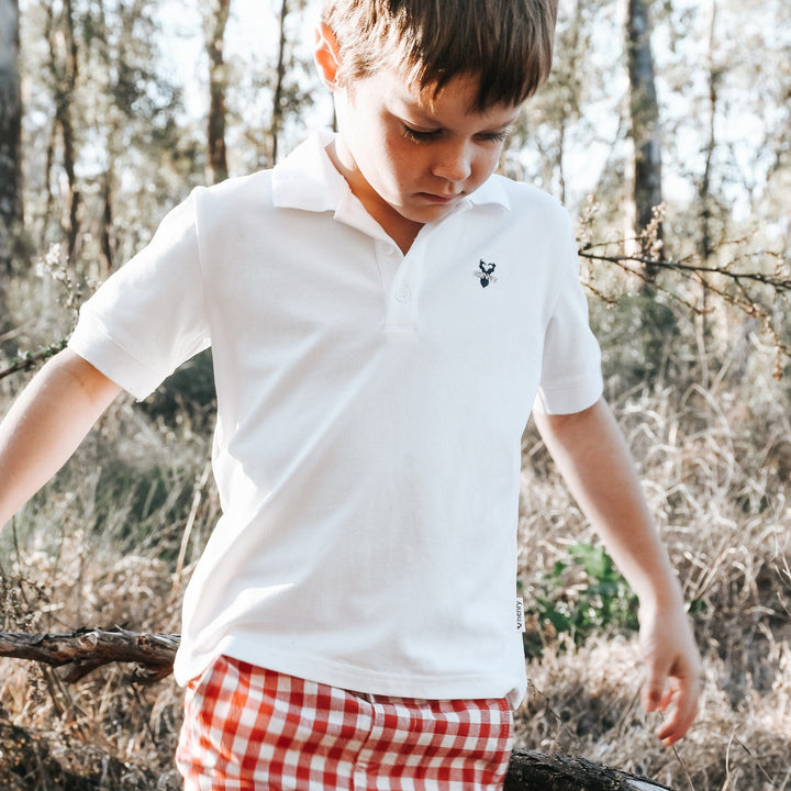 Love Henry Tops Boys Polo Shirt - White