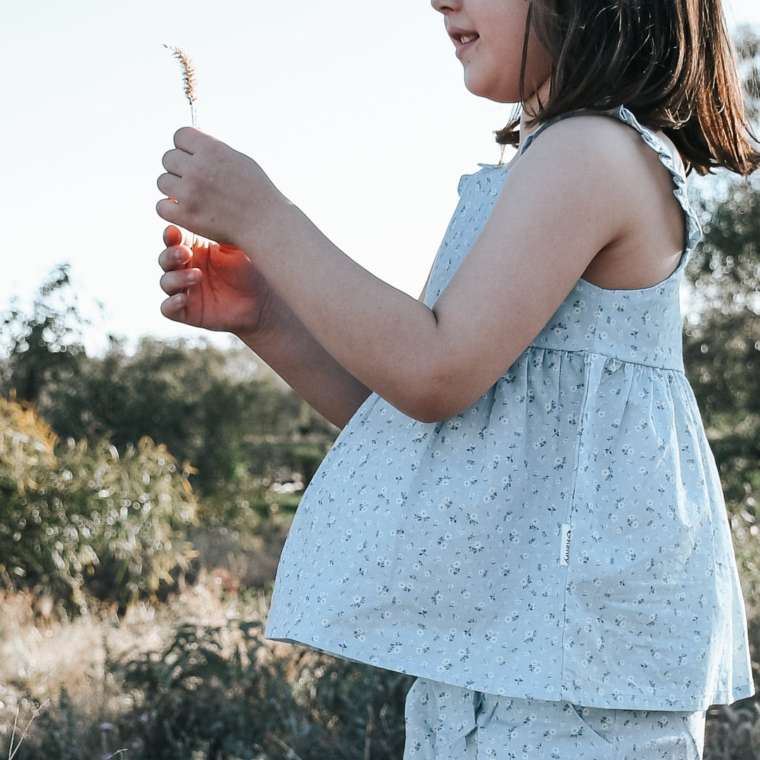 Love Henry Tops Girls Esme Top - Pansy Blue