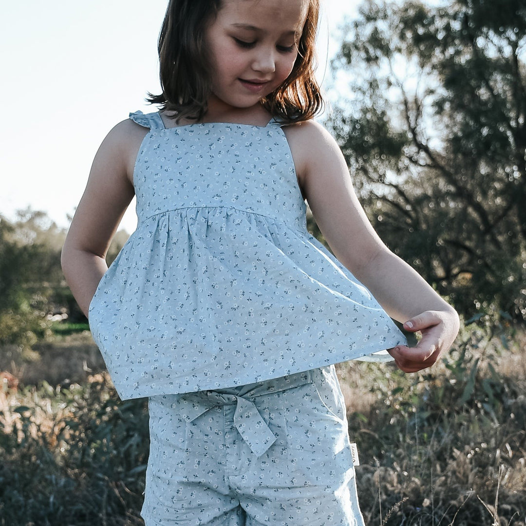Love Henry Tops Girls Esme Top - Pansy Blue