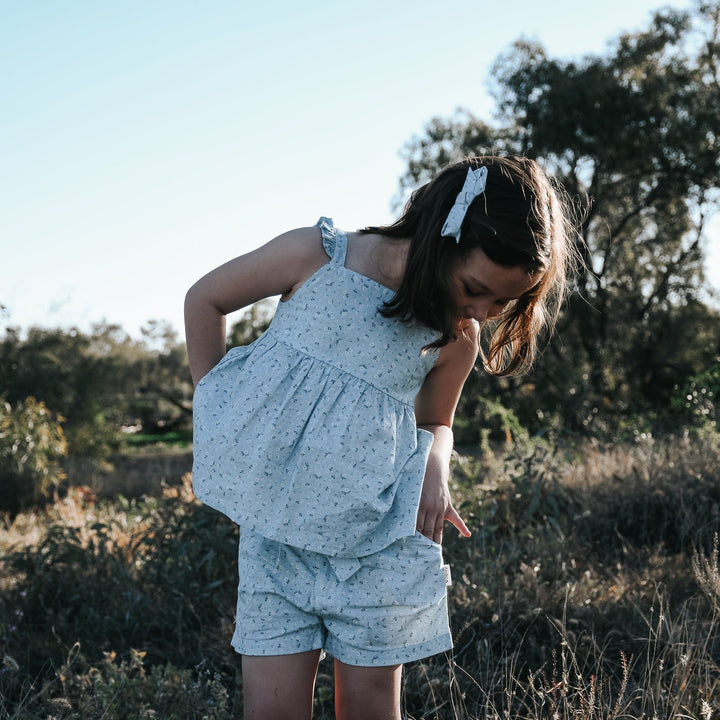 Love Henry Tops Girls Esme Top - Pansy Blue