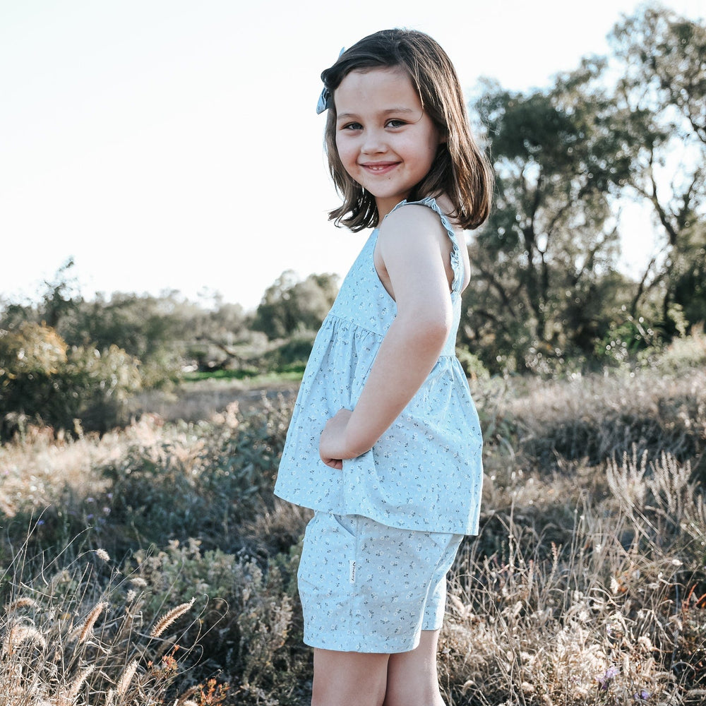 Love Henry Tops Girls Esme Top - Pansy Blue