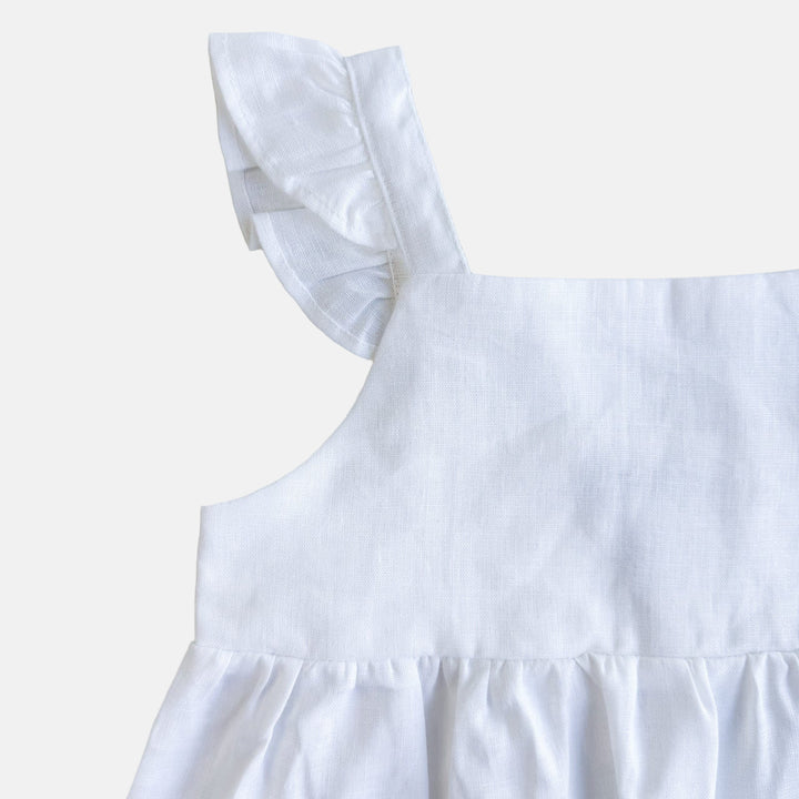 Love Henry Tops Girls Esme Top - White Linen