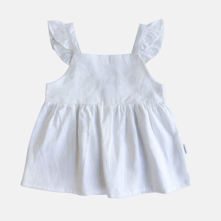 Love Henry Tops Girls Esme Top - White Linen