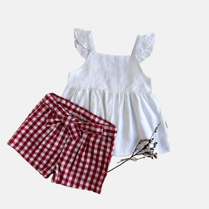 Love Henry Tops Girls Esme Top - White Linen