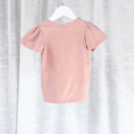 Love Henry Tops Girls Frill Sleeve Top - Pink