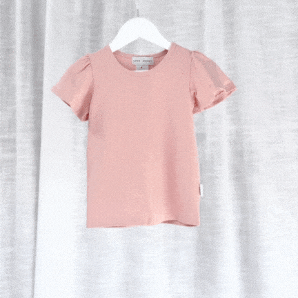 Love Henry Tops Girls Frill Sleeve Top - Pink
