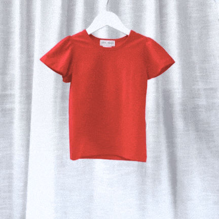 Love Henry Tops Girls Frill Sleeve Top - Red