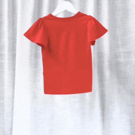 Love Henry Tops Girls Frill Sleeve Top - Red