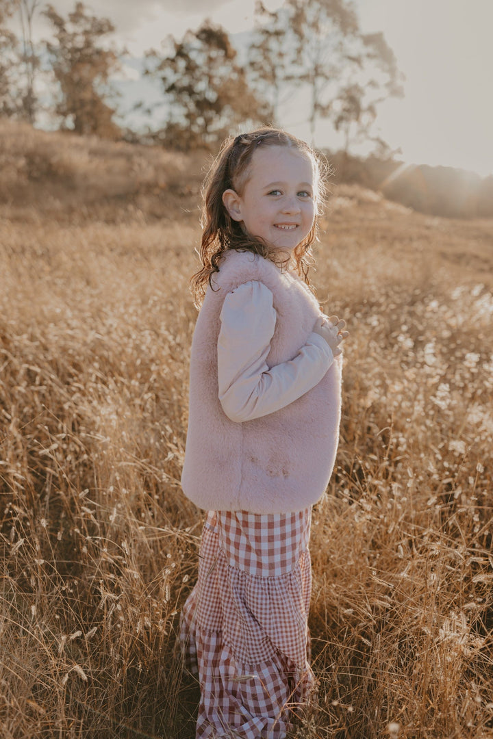 Love Henry Tops Girls Puff Sleeve Knit Top - Pink