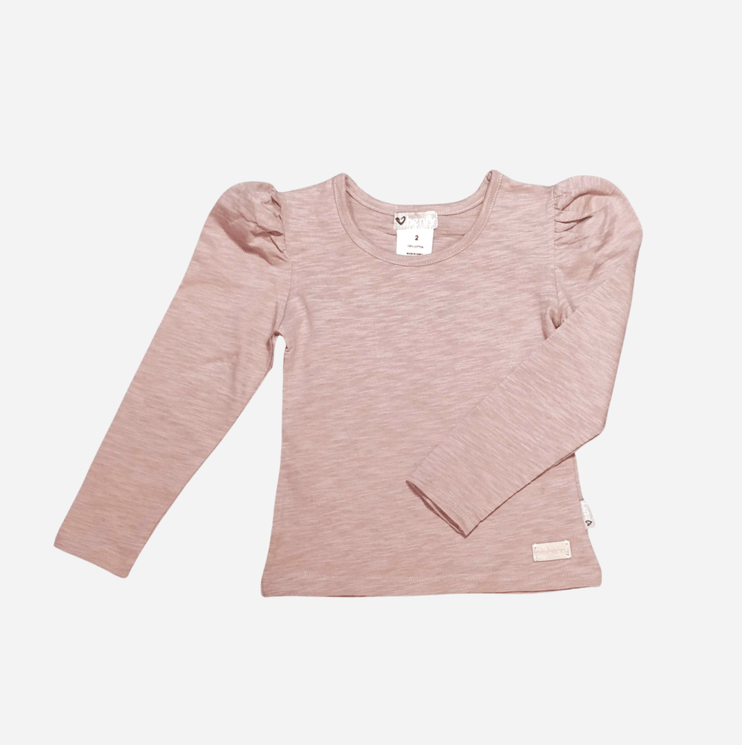 Love Henry Tops Girls Puff Sleeve Knit Top - Pink