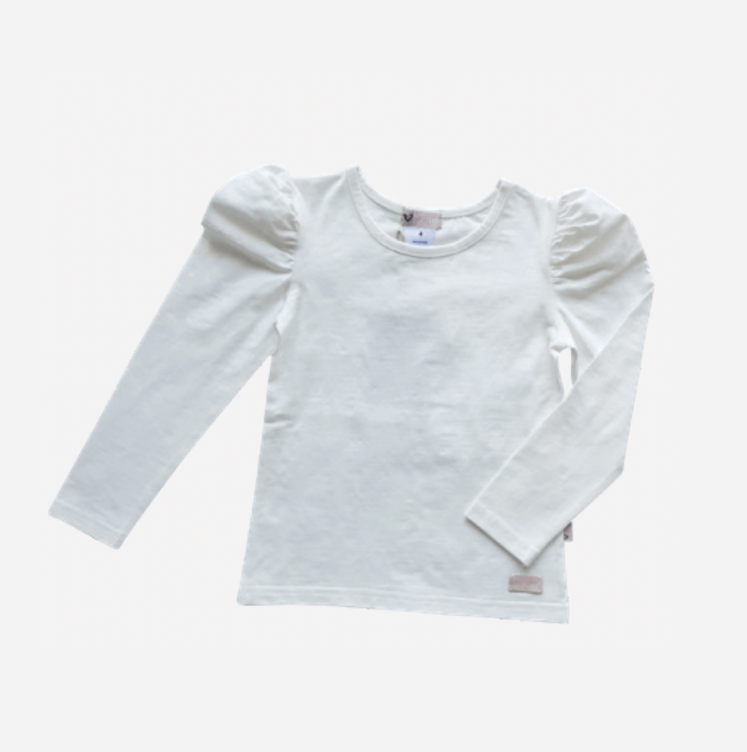 Love Henry Tops Girls Puff Sleeve Knit Top - White