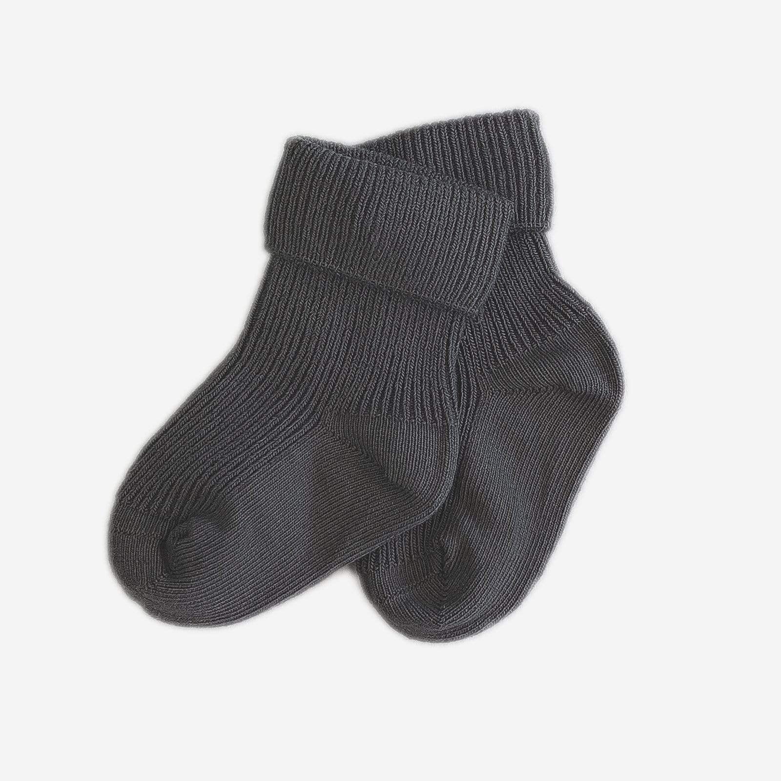 Love Henry Accessories 0-3 Months Baby Classic Cuff Socks - Charcoal