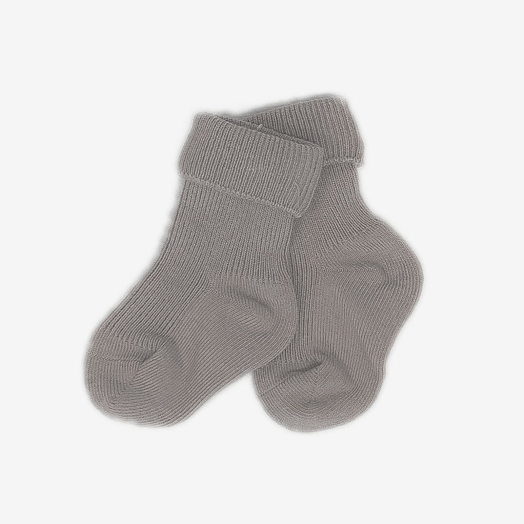 Love Henry Accessories 0-3 Months Baby Classic Cuff Socks - Light Grey