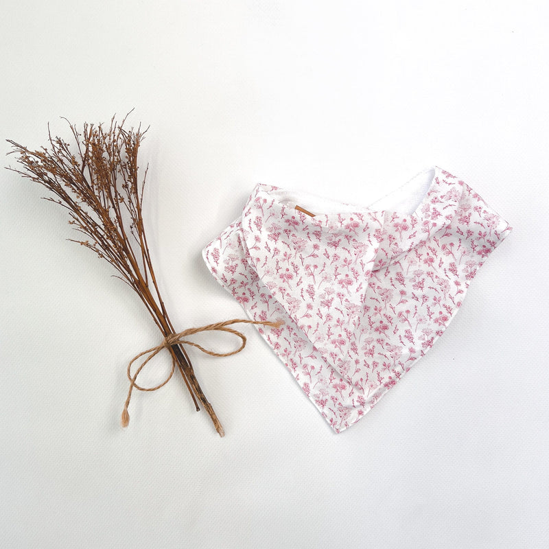 Baby Girls Dribble Bib - Fushia Flowers