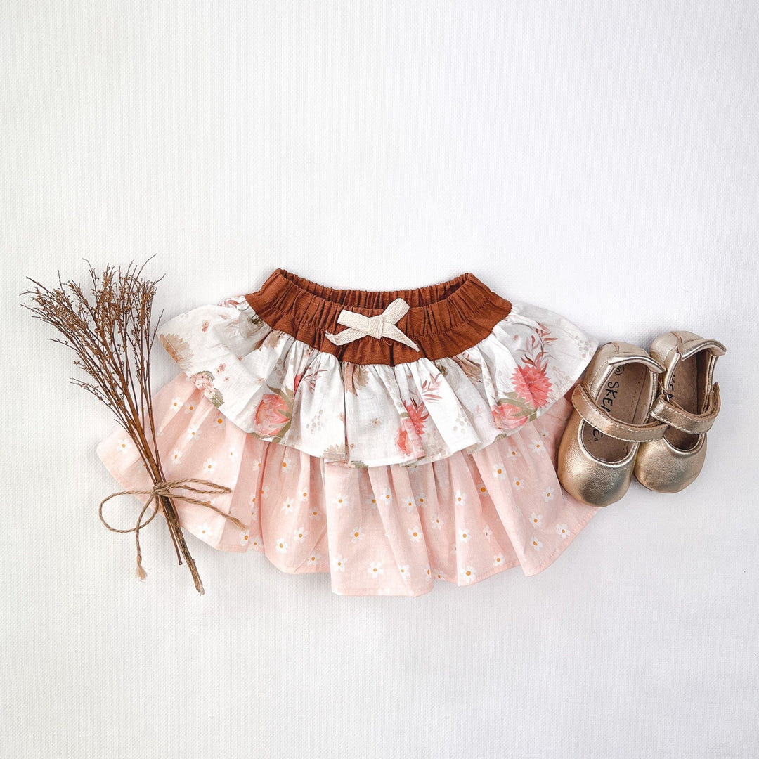 Love Henry Bottoms Baby Girls Frilly Pilcher Skirt - Sweet Chestnut