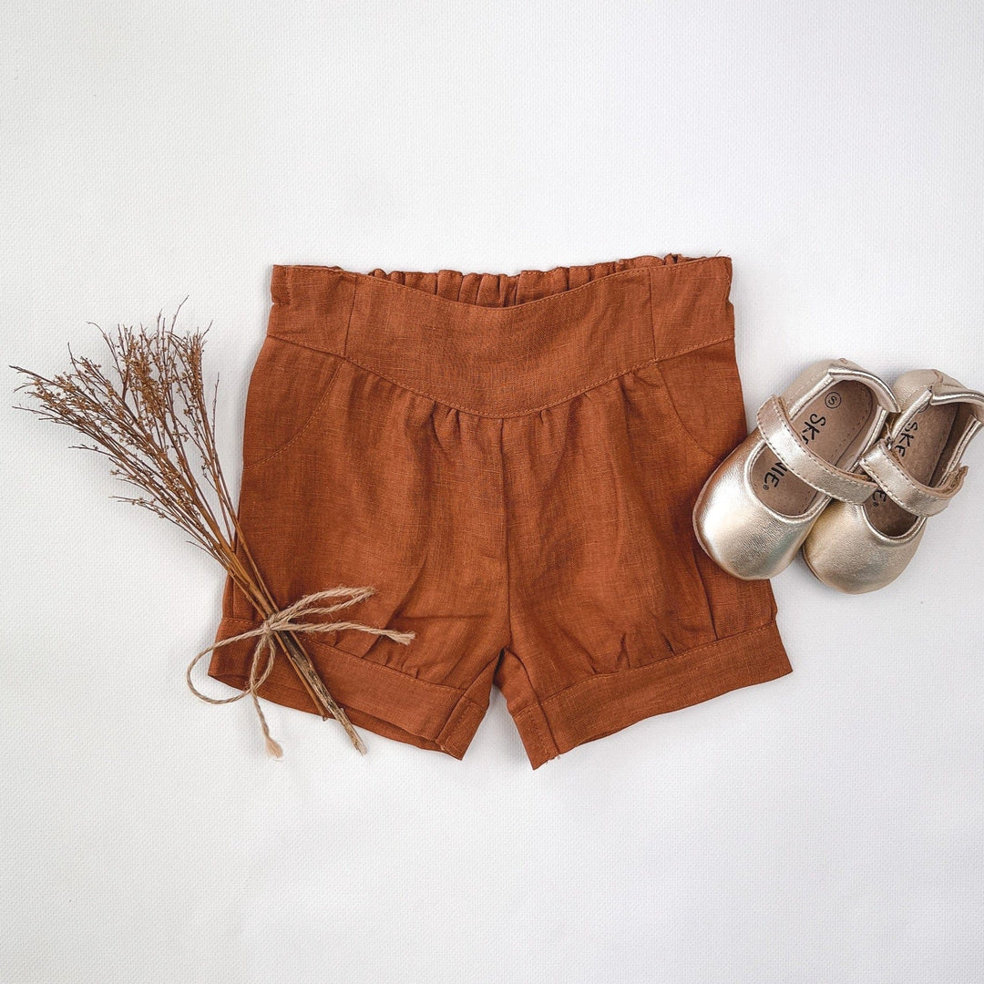 Love Henry Bottoms Baby Girls Lucy Shorts - Bronze Linen
