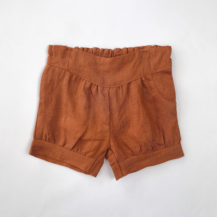 Love Henry Bottoms Baby Girls Lucy Shorts - Bronze Linen