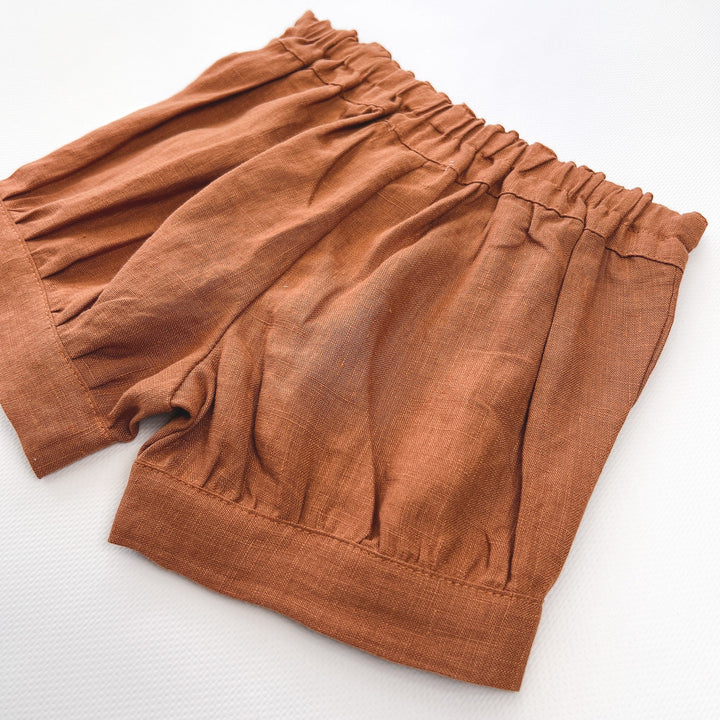 Love Henry Bottoms Baby Girls Lucy Shorts - Bronze Linen