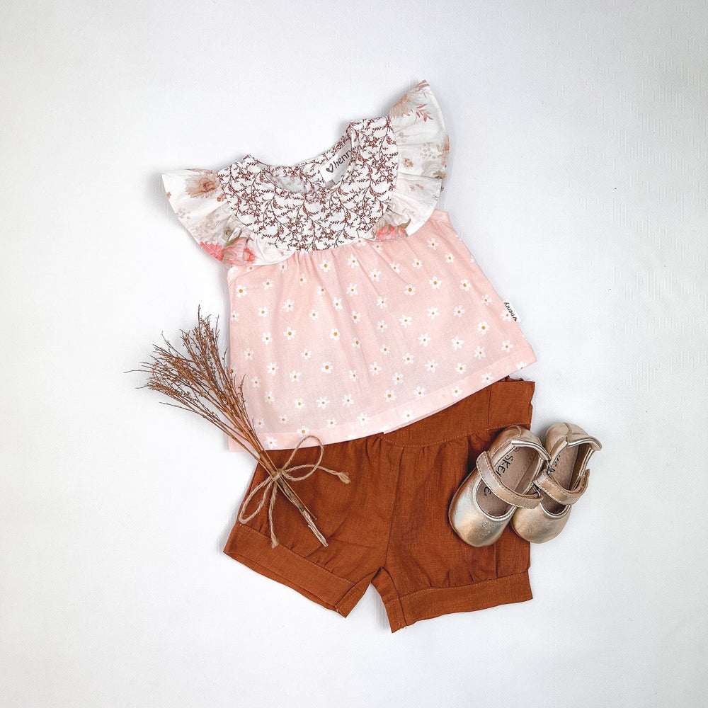 Love Henry Bottoms Baby Girls Lucy Shorts - Bronze Linen
