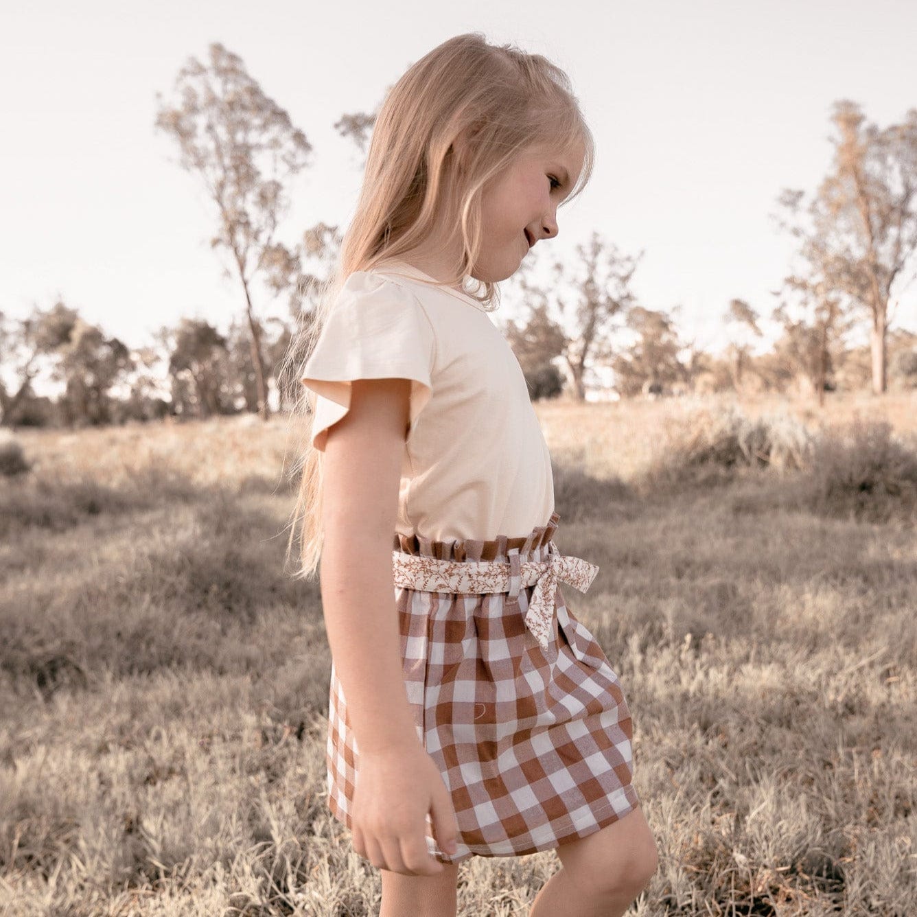 Love Henry Bottoms Girls Charlotte Skirt - Bronze Check