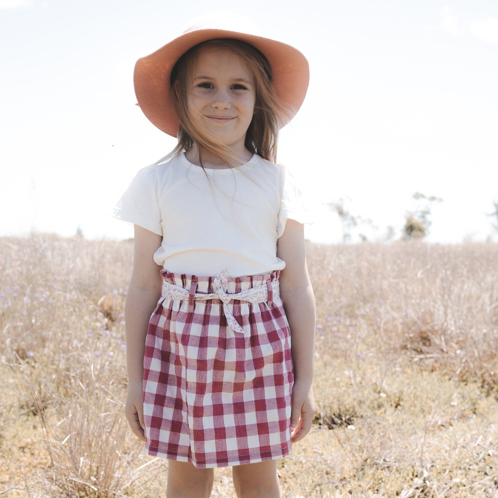 Love Henry Bottoms Girls Charlotte Skirt - Fushia Check