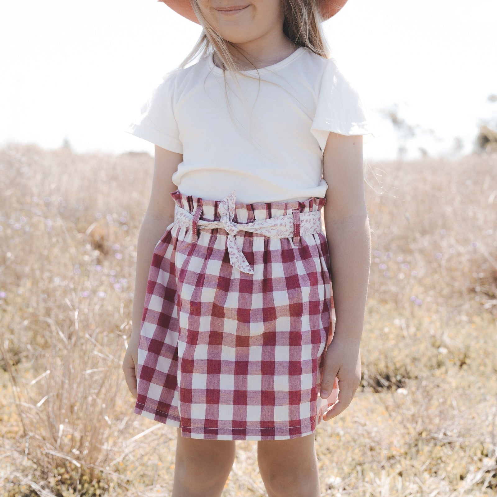Love Henry Bottoms Girls Charlotte Skirt - Fushia Check