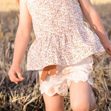 Load image into Gallery viewer, Love Henry Bottoms Girls Scalloped Hem Shorts - Chestnut Floral

