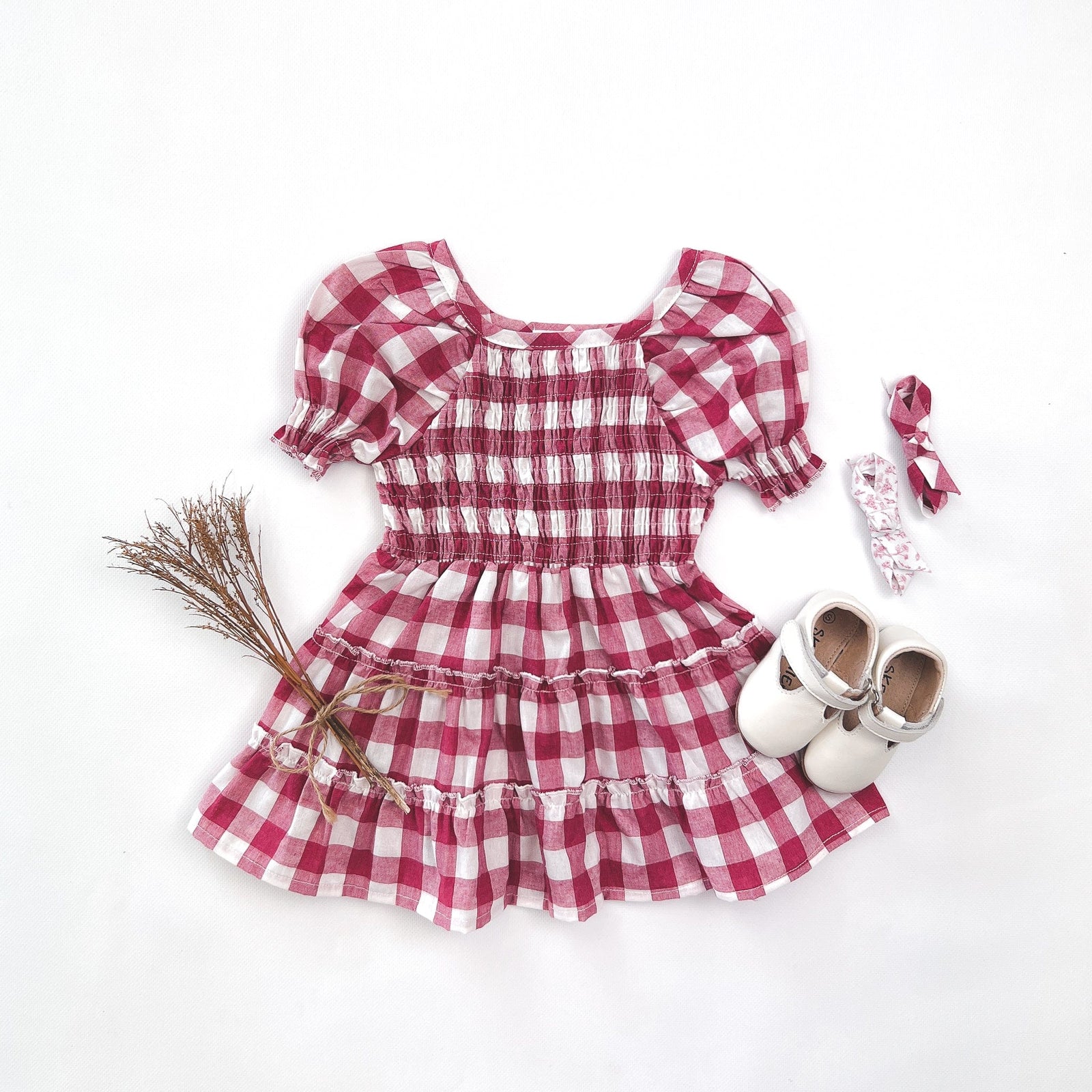 Love Henry Dresses Baby Girls Daisy Dress - Fushia Check