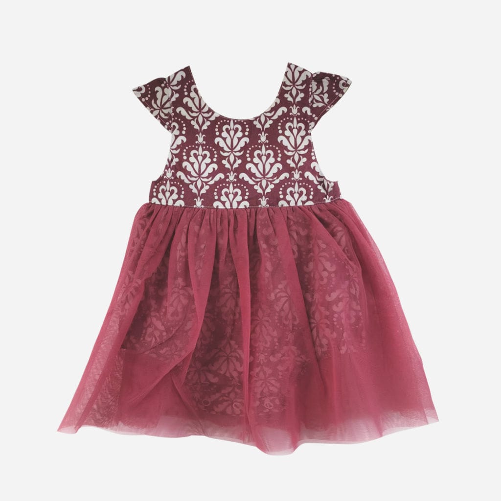 Love Henry Dresses Baby Girls Lottie Dress - Fushia Damask