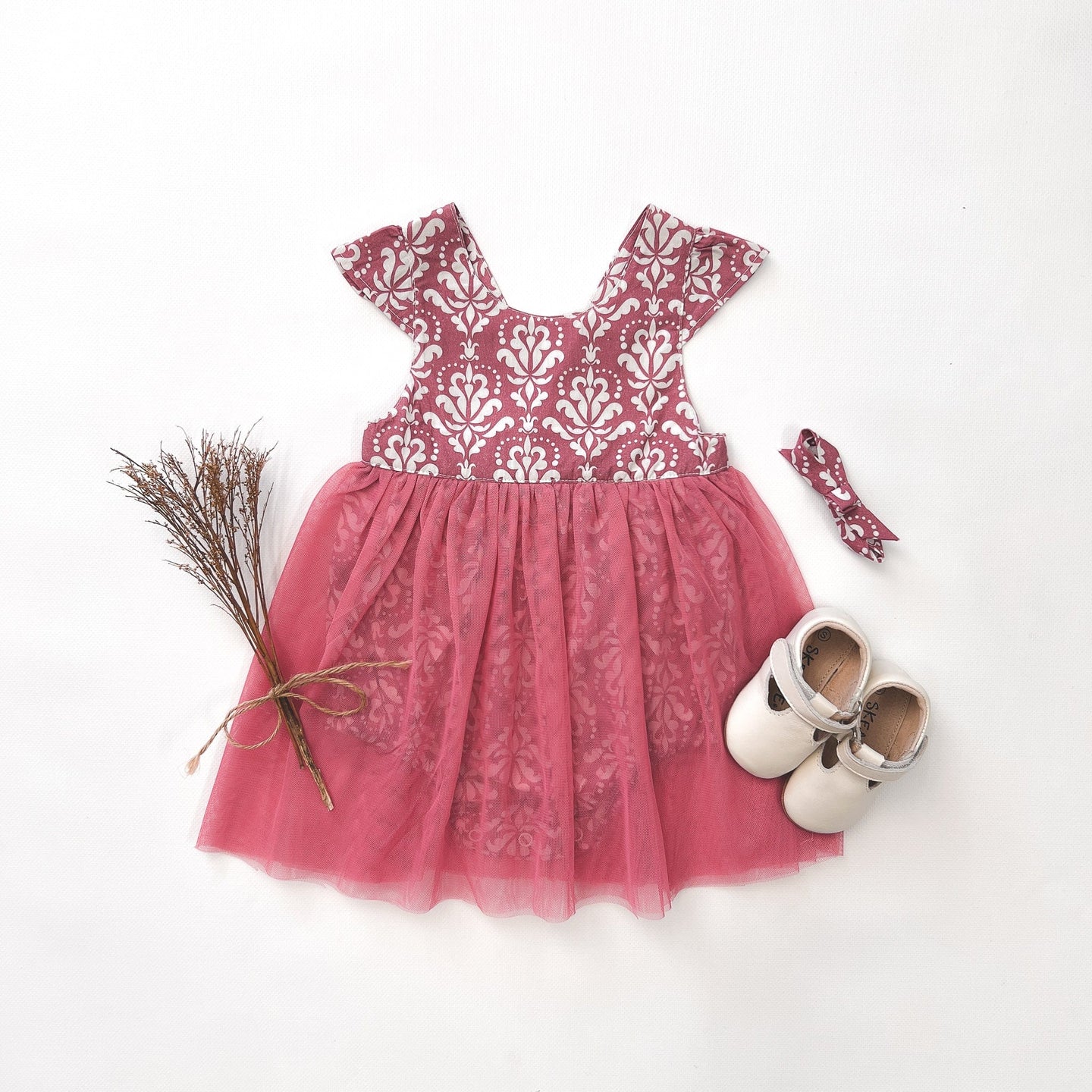 Love Henry Dresses Baby Girls Lottie Dress - Fushia Damask