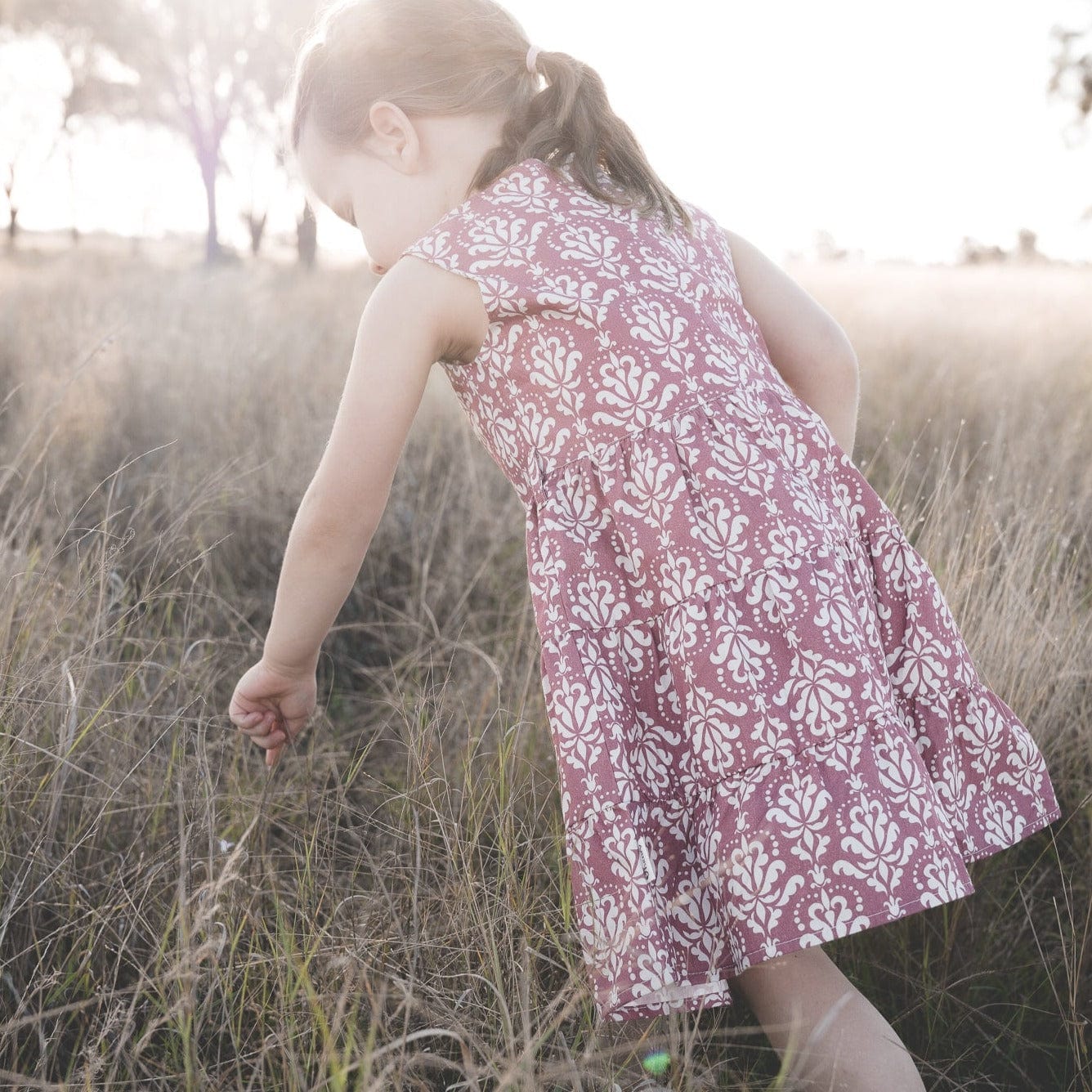 Love Henry Dresses Girls Alice Dress - Fushia Damask