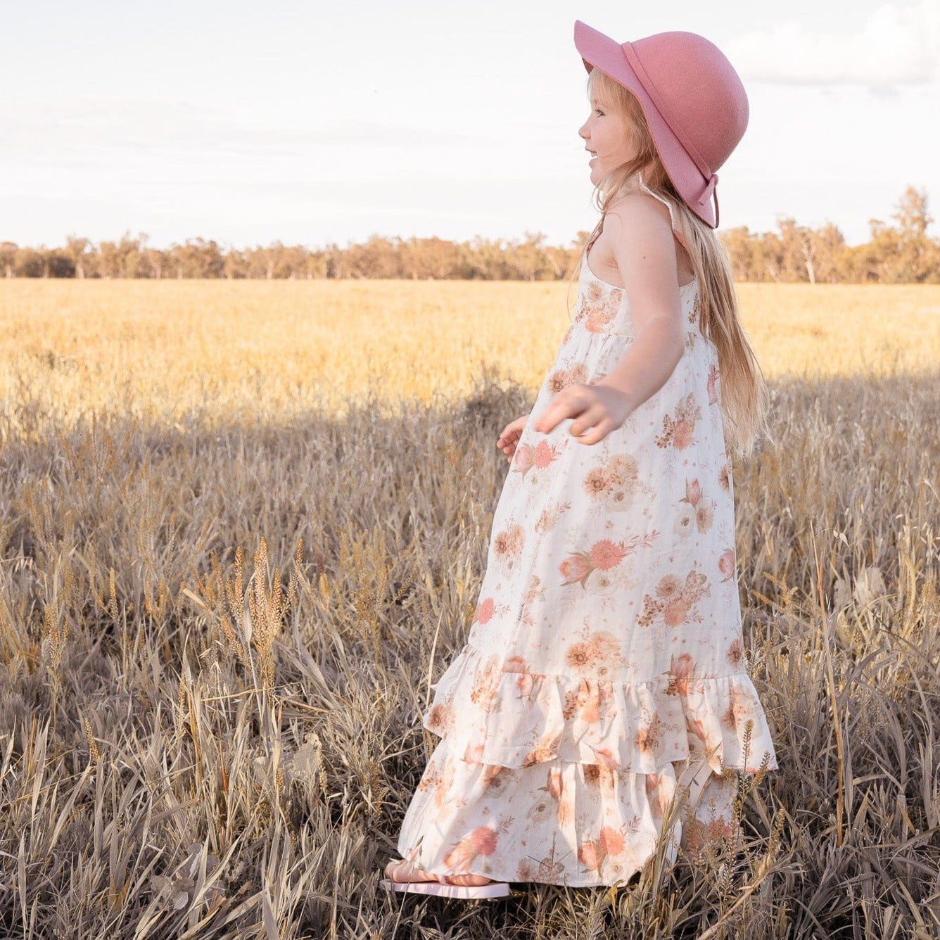 Love Henry Dresses Girls Maxi Dress - Chestnut Floral