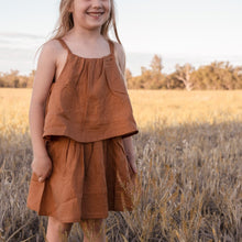 Load image into Gallery viewer, Love Henry Dresses Girls Tiered Dress - Bronze Linen
