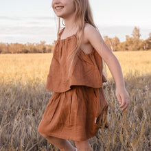 Load image into Gallery viewer, Love Henry Dresses Girls Tiered Dress - Bronze Linen
