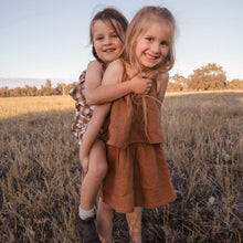 Load image into Gallery viewer, Love Henry Dresses Girls Tiered Dress - Bronze Linen
